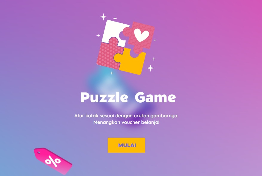 Puzzle Game berhadia voucher pesta diskon 10.1, di website Watsons Indonesia di aplikasi belanja Watsons ID