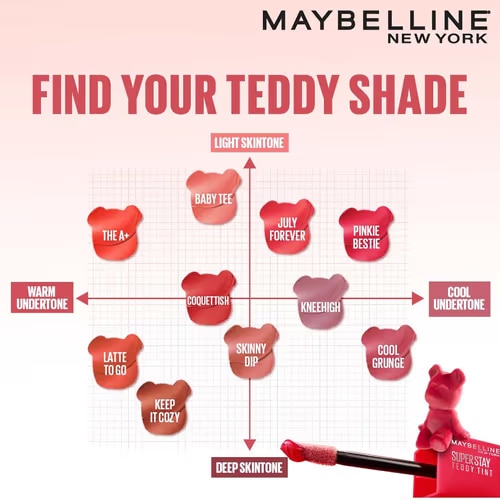 pilihan shade Maybellin Superstay Teddy Tint