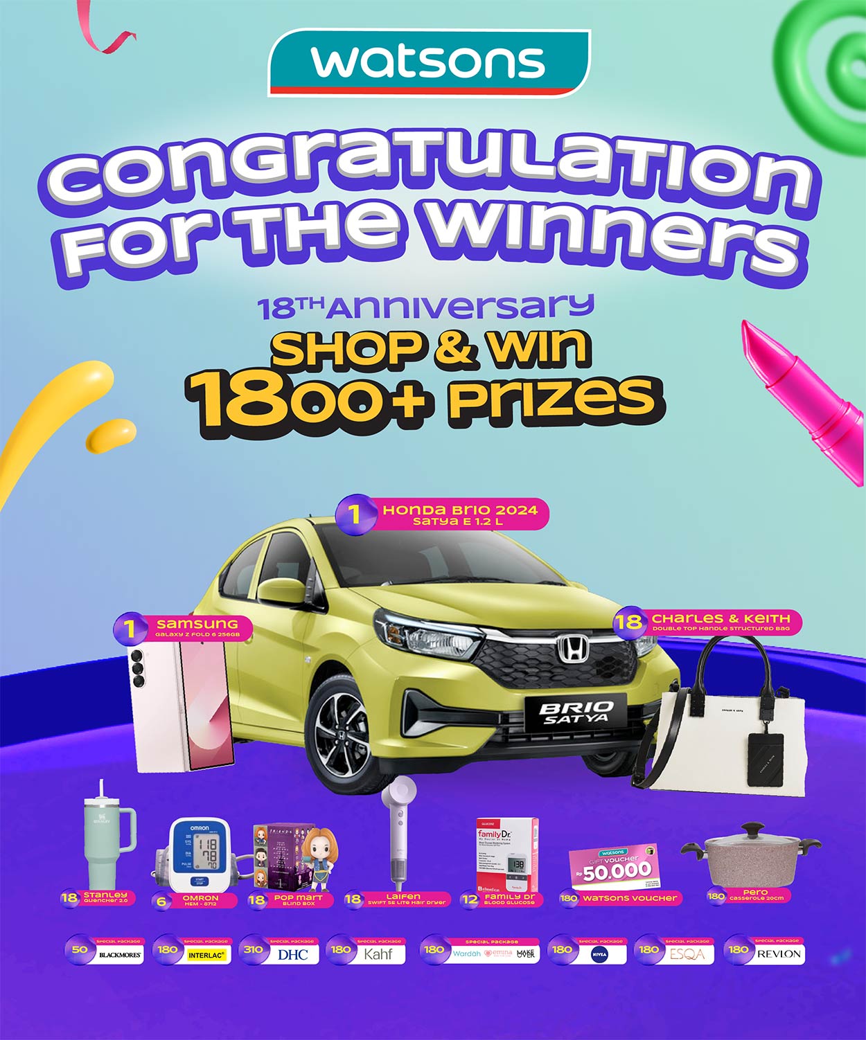 promo watsons 18th anniversary winner